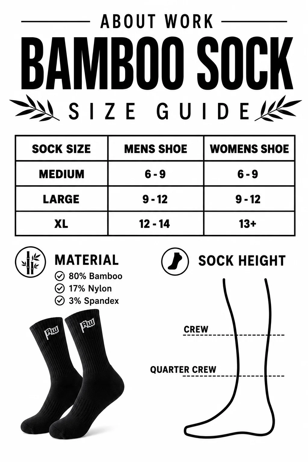Bamboo Quarter Crew Socks - Image 6