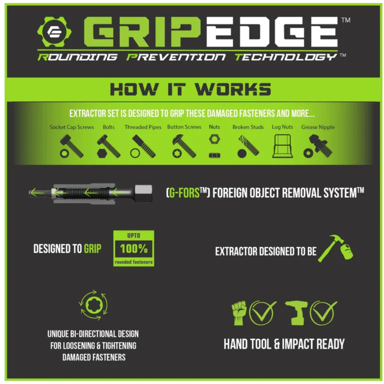 Gripedge RPT Socket Extractor Set - 10-Pc 3/8" Drive Metric - Image 3