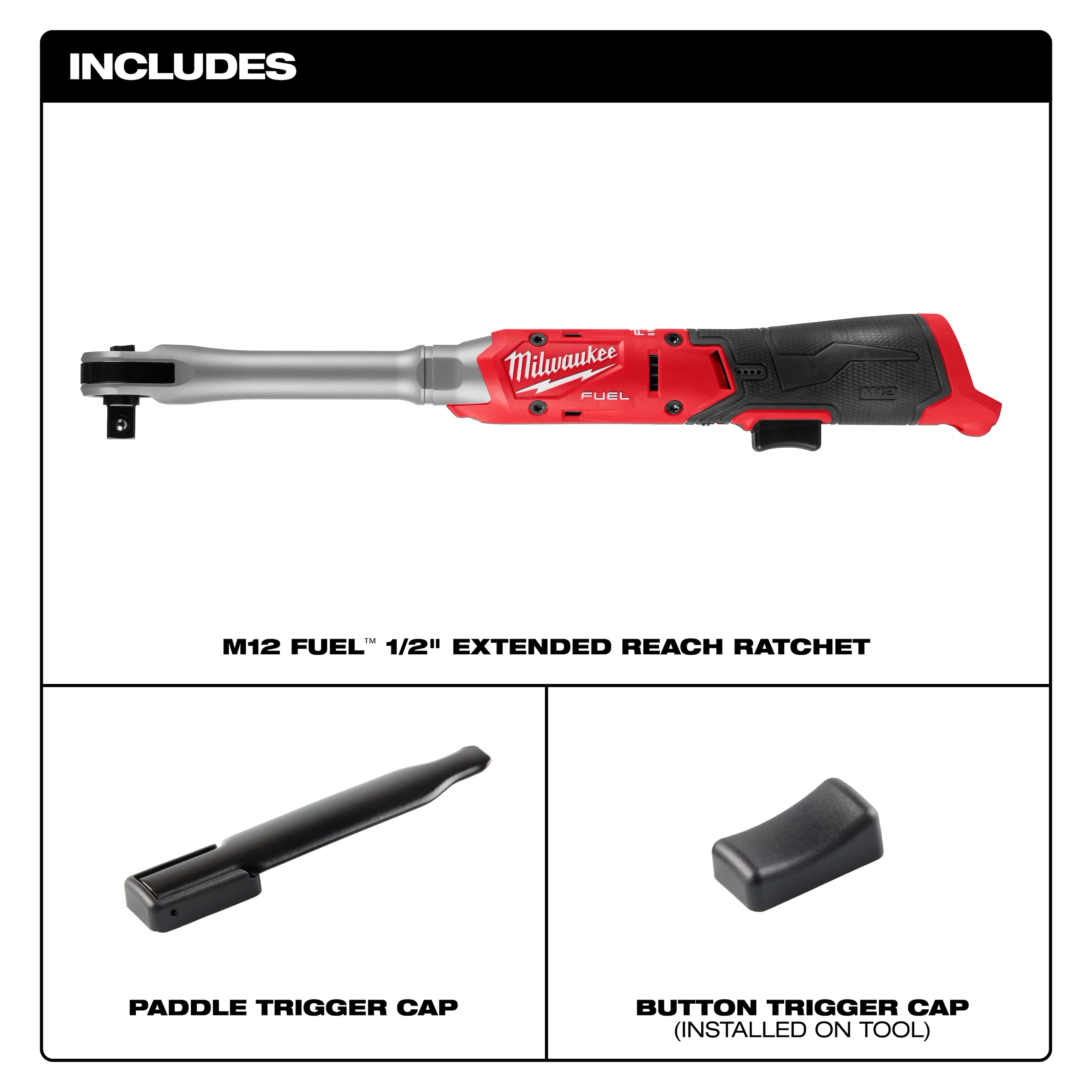 Milwaukee M12 FUEL™ 1/2" Extended Reach Ratchet - Image 4