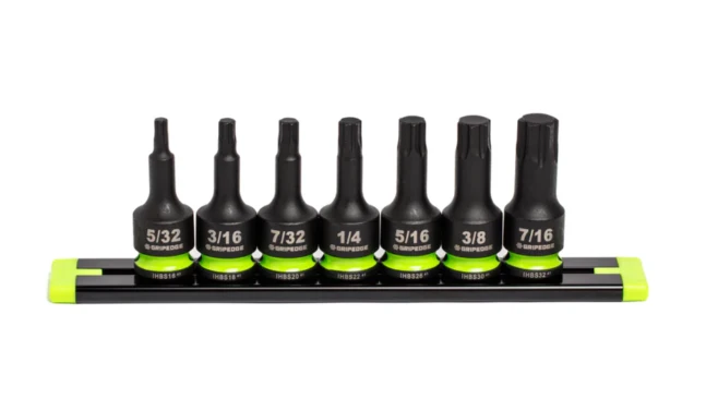GRIPEDGE RPT Impact Hex Driver Set - 7-Pc 3/8’’ Drive Short SAE Part #IHBS7S - Image 4