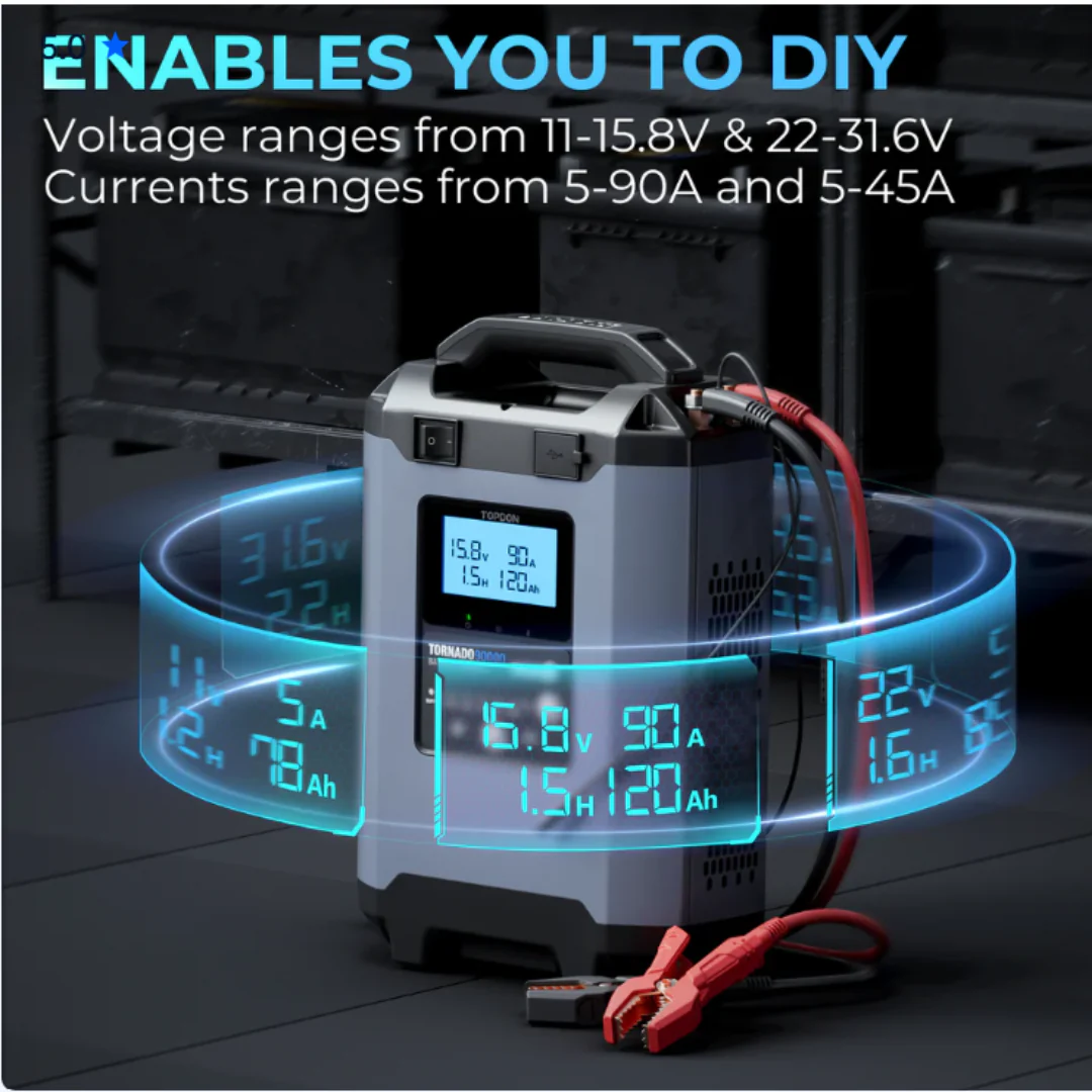 TOPDON Tornado90000 90A 12V/24V Stable Power Supply & Smart Charger - Image 3